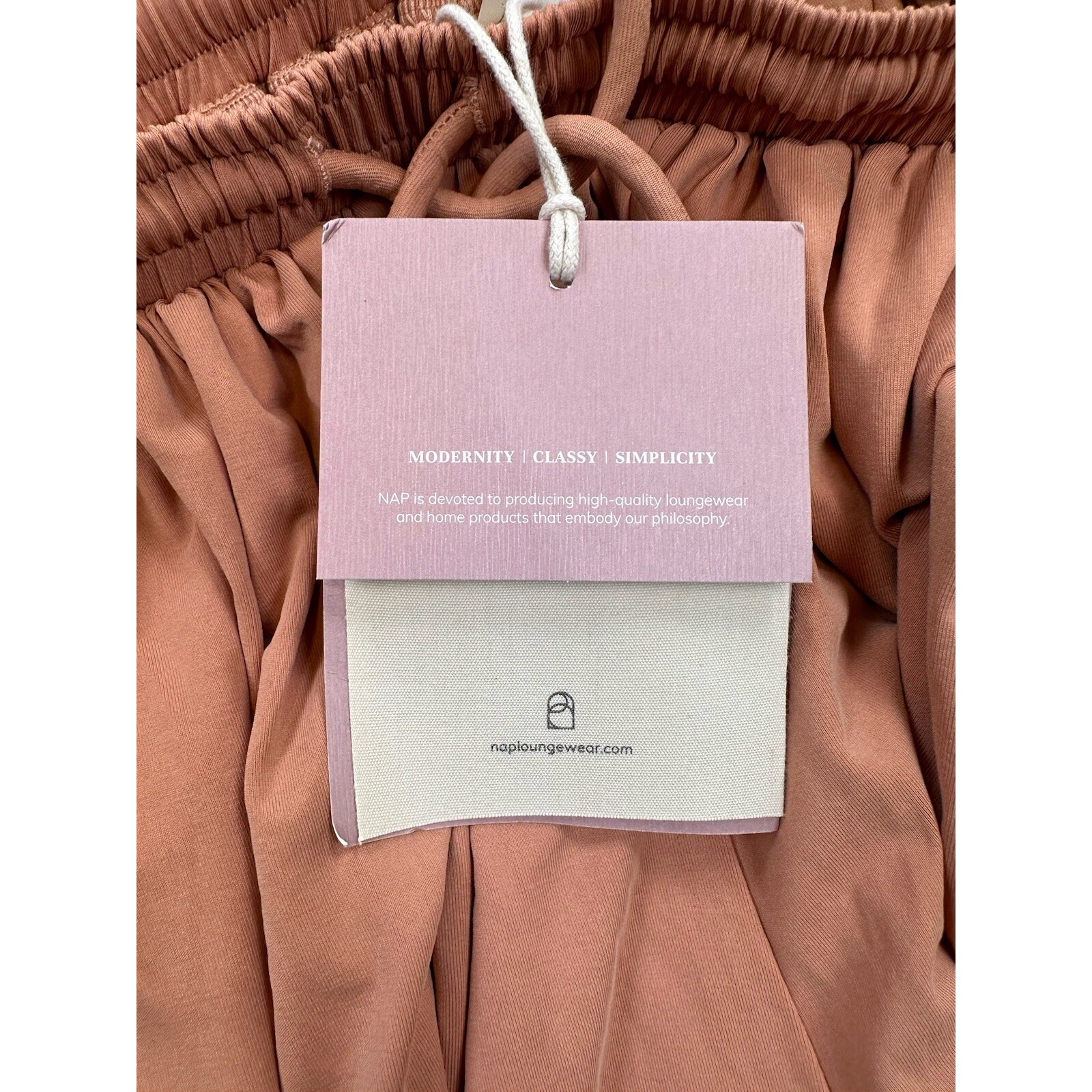 Nap Loungewear Flowy Wide Leg Pants Women's Small Brown Orange Elastic Waist New — image 6 of 8